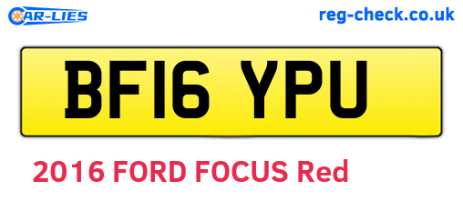 BF16YPU are the vehicle registration plates.