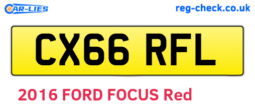 CX66RFL are the vehicle registration plates.