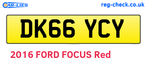 DK66YCY are the vehicle registration plates.
