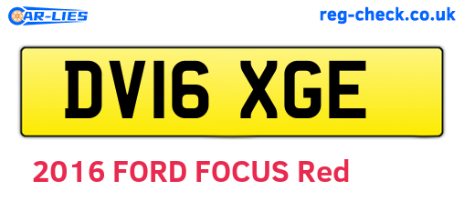 DV16XGE are the vehicle registration plates.