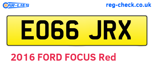 EO66JRX are the vehicle registration plates.
