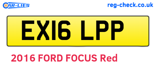 EX16LPP are the vehicle registration plates.