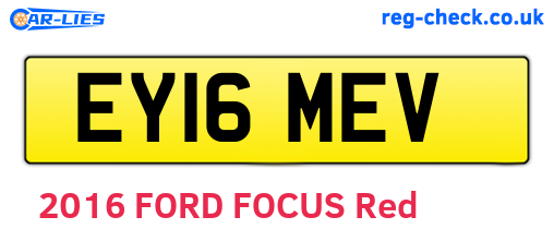 EY16MEV are the vehicle registration plates.