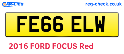 FE66ELW are the vehicle registration plates.