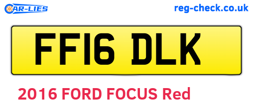 FF16DLK are the vehicle registration plates.