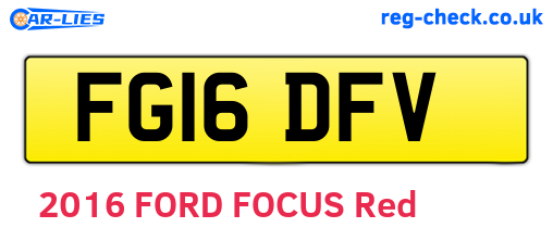 FG16DFV are the vehicle registration plates.