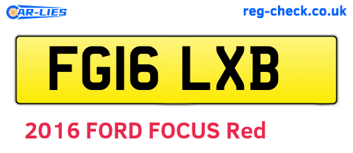 FG16LXB are the vehicle registration plates.