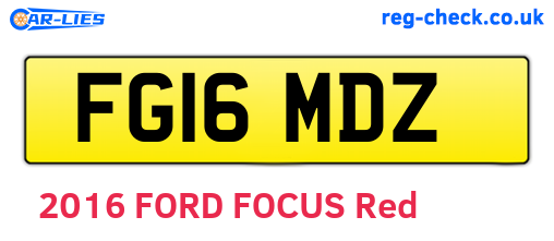 FG16MDZ are the vehicle registration plates.