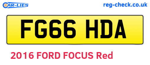 FG66HDA are the vehicle registration plates.