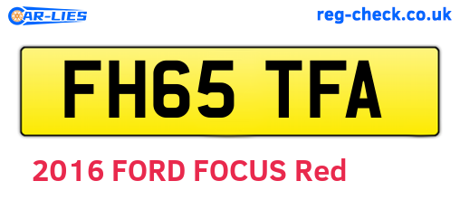 FH65TFA are the vehicle registration plates.