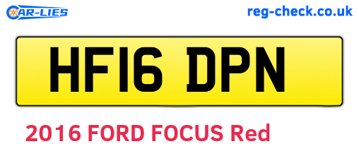 HF16DPN are the vehicle registration plates.