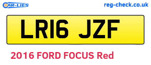 LR16JZF are the vehicle registration plates.