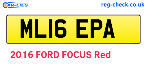 ML16EPA are the vehicle registration plates.