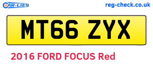 MT66ZYX are the vehicle registration plates.