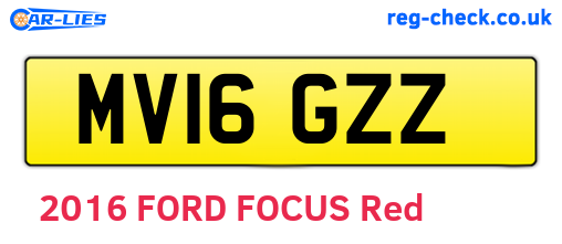 MV16GZZ are the vehicle registration plates.