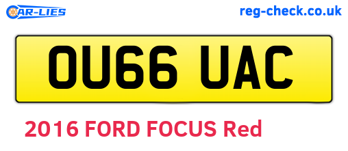 OU66UAC are the vehicle registration plates.