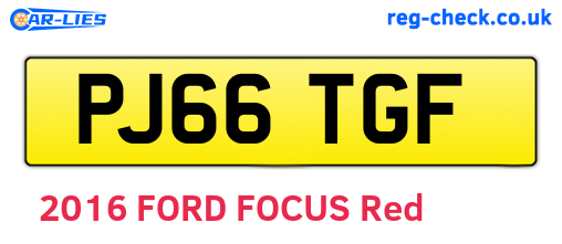 PJ66TGF are the vehicle registration plates.