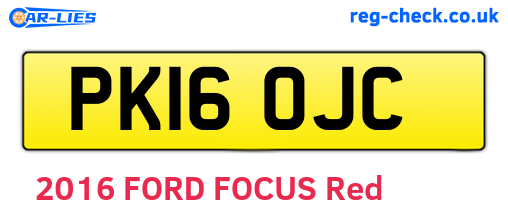 PK16OJC are the vehicle registration plates.