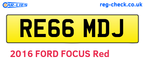 RE66MDJ are the vehicle registration plates.