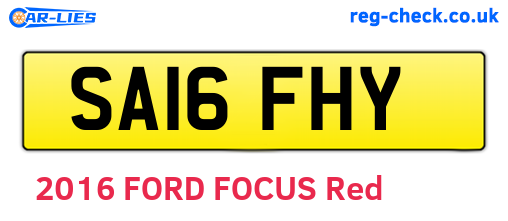 SA16FHY are the vehicle registration plates.