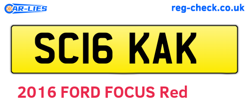 SC16KAK are the vehicle registration plates.
