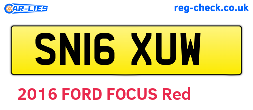 SN16XUW are the vehicle registration plates.