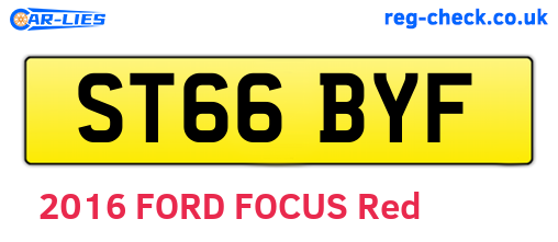ST66BYF are the vehicle registration plates.