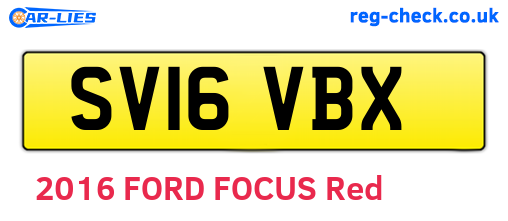 SV16VBX are the vehicle registration plates.