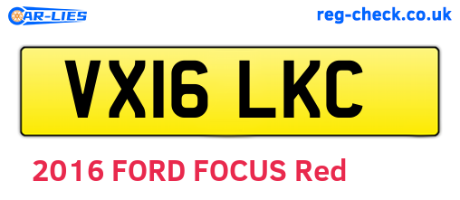 VX16LKC are the vehicle registration plates.