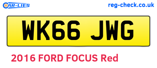 WK66JWG are the vehicle registration plates.