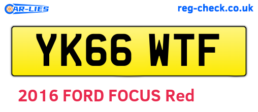 YK66WTF are the vehicle registration plates.