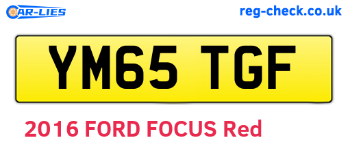 YM65TGF are the vehicle registration plates.
