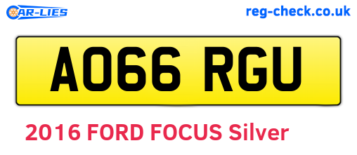 AO66RGU are the vehicle registration plates.