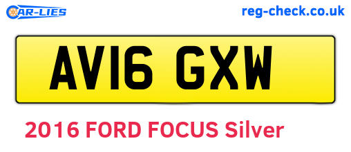 AV16GXW are the vehicle registration plates.