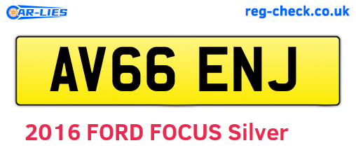 AV66ENJ are the vehicle registration plates.