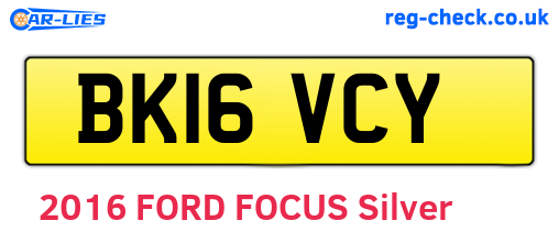 BK16VCY are the vehicle registration plates.
