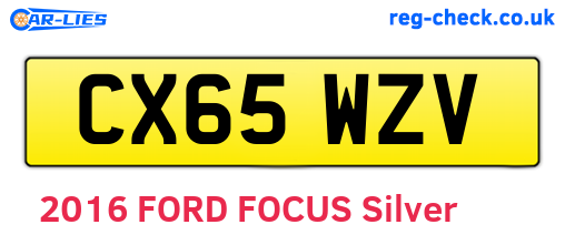 CX65WZV are the vehicle registration plates.