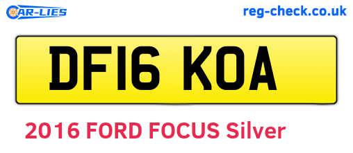 DF16KOA are the vehicle registration plates.