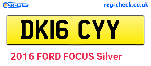 DK16CYY are the vehicle registration plates.