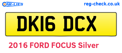 DK16DCX are the vehicle registration plates.