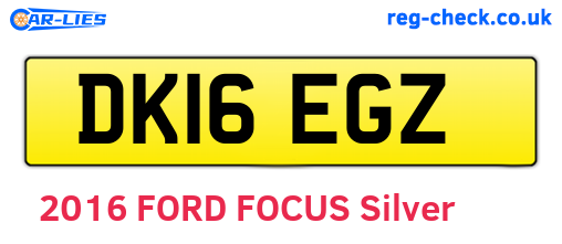 DK16EGZ are the vehicle registration plates.
