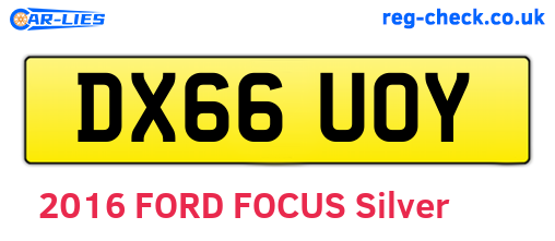 DX66UOY are the vehicle registration plates.