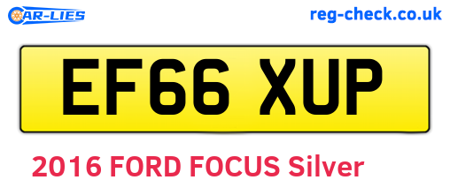 EF66XUP are the vehicle registration plates.