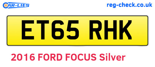 ET65RHK are the vehicle registration plates.