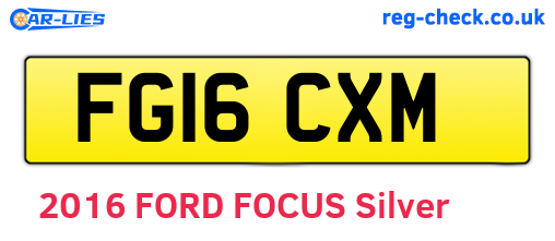 FG16CXM are the vehicle registration plates.