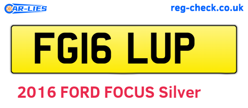 FG16LUP are the vehicle registration plates.