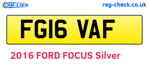 FG16VAF are the vehicle registration plates.