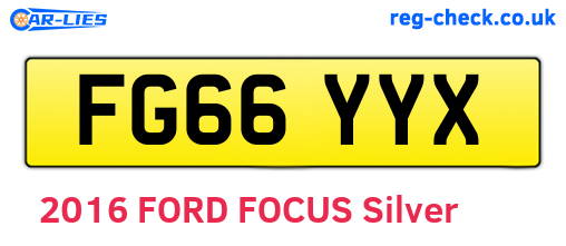 FG66YYX are the vehicle registration plates.