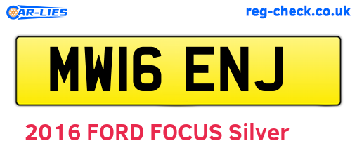 MW16ENJ are the vehicle registration plates.