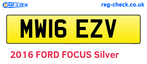 MW16EZV are the vehicle registration plates.
